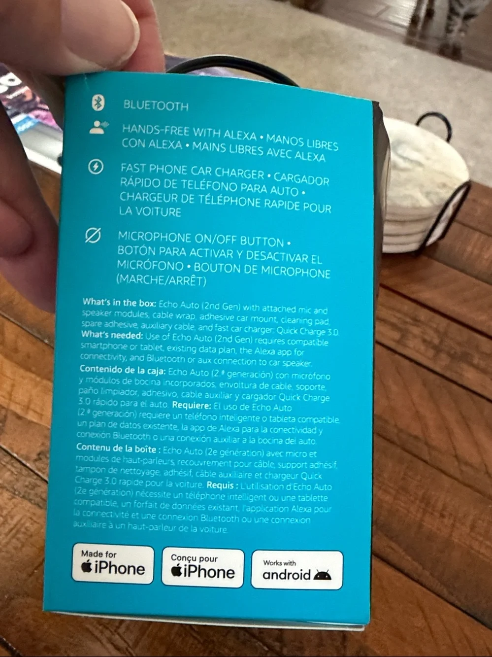 Amazon Echo Auto - Blue Packaging with Black Device